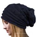 Womens Outono Inverno Quente Knitted Slouchy Cross Caps Beanie trançado cabo torcido Hat (HW107)